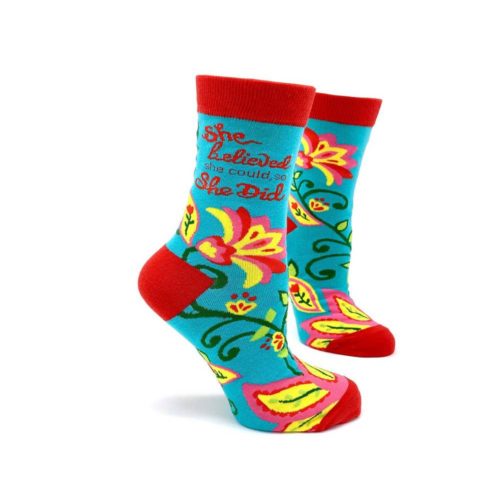 Funky ladies socks.she believed she could so she did.
