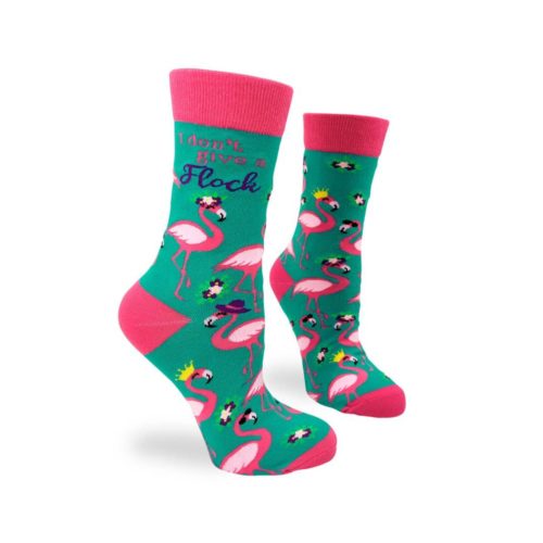I don't give a flock pink flamingo funky ladies' socks