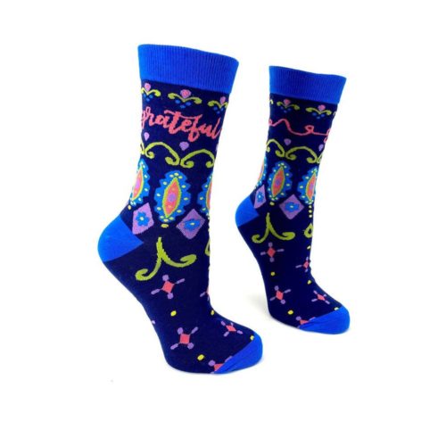 Bright Blue Funky Grateful Ladies' socks