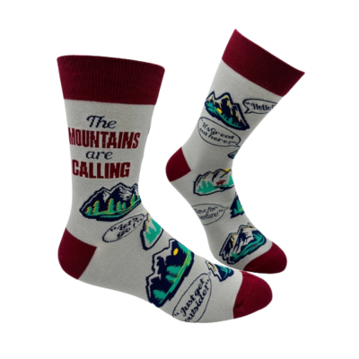 The Mountains are Calling Men's Funky Crew Socks