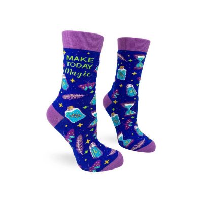 Make Today Magical Womens' Funky Blue Crew socks